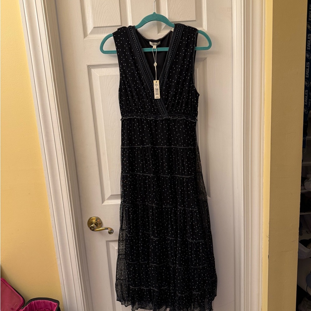 Max Studio Black Polka Dot Maxi Dress
